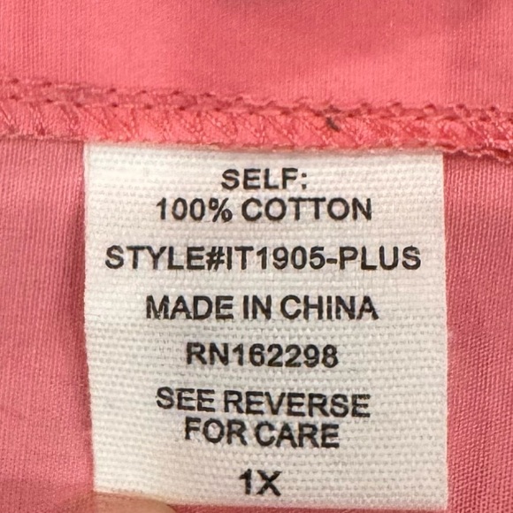 Bucket List women’s Size 1X Pink Ruffle Blouse Button Down NWOT - Picture 5 of 7